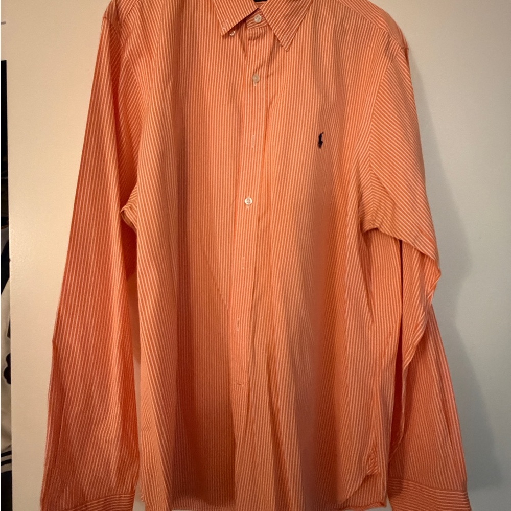 Ralph Lauren Orange Pinstripe Dress Shirt